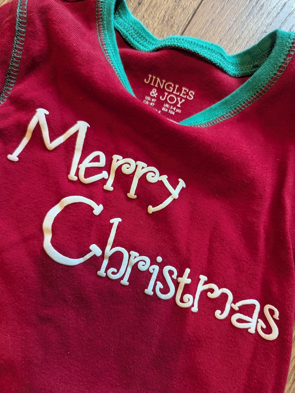Carter's Red & White Striped Christmas Pajama Set with Merry Christmas Tee 4T